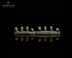 Alien Lab Miniatures CPS001 Big Skulls [8szt] 28mm/32mm - Czaszki