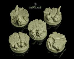 Alien Lab Miniatures RB046 Hell Round Bases [5szt] 25mm - Podstawka okrągła
