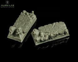 Alien Lab Miniatures SB0014 Hell Ruins Square Bases [2szt] 20/50mm - Podstawka prostokątna