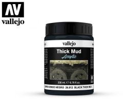 Vallejo 26812 Thick Mud - Black Thick Mud 200ml - Efekt czarnego błota