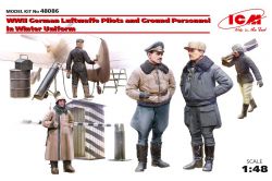 ICM 48086 WWII German Luftwaffe Pilots and Ground Personnel in Winter Uniform [5 figures] 1:48