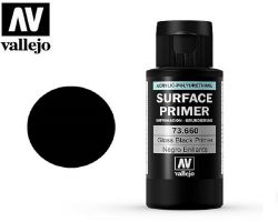 Vallejo 73660 Surface Primer Gloss Black 60ml - Podkład akrylowy czarny błyszczący