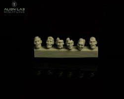 Alien Lab Miniatures ZHBK001 Zombie Heads [6szt] 28/32mm - Głowy zombiaków