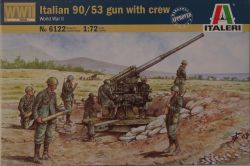 Italeri 6122 WWII Italian 90/53 Gun with Crew 1:72
