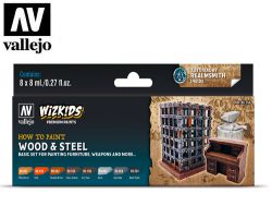 Vallejo Wizkids 80256 Wood & Steel Set 8 x 8ml