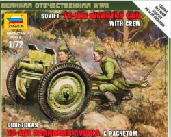 Zvezda 6145 Soviet 76mm Infantry Gun w/crew 1:72 Art of tactic