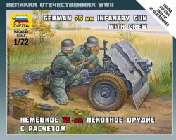 Zvezda 6156 German 75mm Infantry Gun w/Crew 1:72 Art of Tactic
