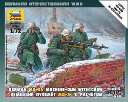 Zvezda 6210 German MG-34 machine-gun w/crew 1941-45 [winter] 1:72 Art of Tactic