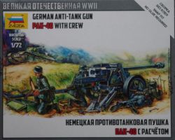Zvezda 6257 German Anti-Tank Gun PAK-40 w/Crew 1:72 Art of Tactic