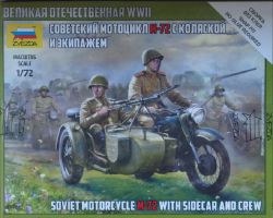 Zvezda 6277 Soviet motorcycle M-72 with sidecar and crew 1:72 Art of Tactic